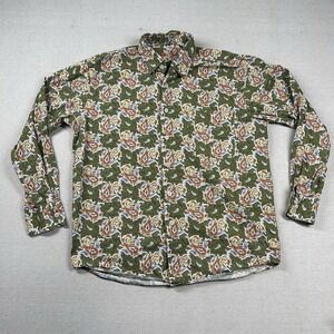 Alan Flusser Shirt Mens M Paisley Floral‎ Button Up Preppy Loud Cocktail Resort